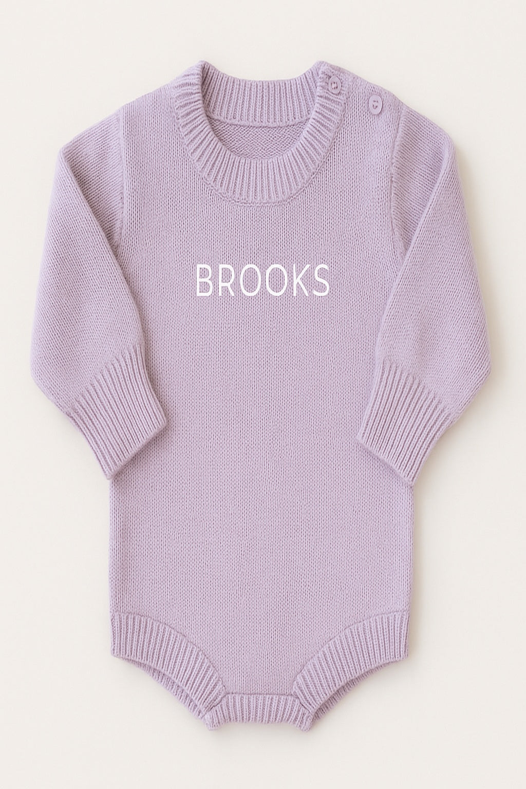 Personalized Organic Knit Baby Romper β With Custom Name Embroidery